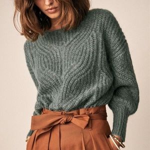 Sezane Gisele Teal Green Sweater